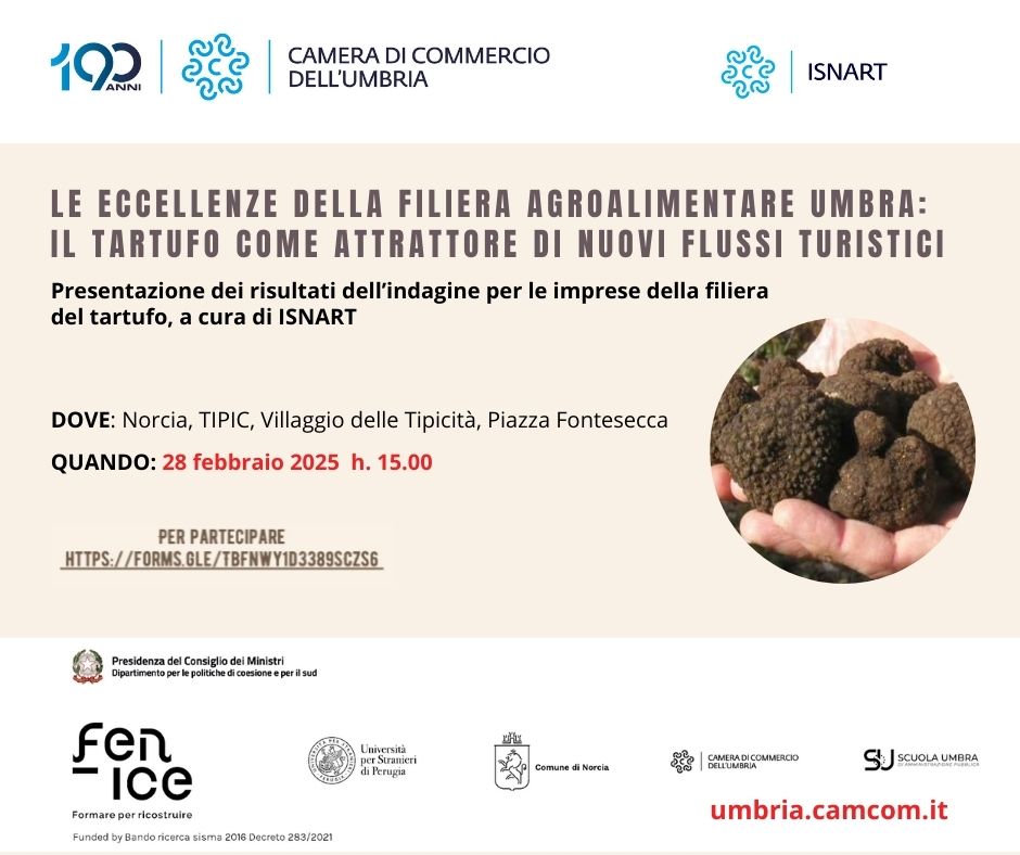 Le eccellenze della filiera agroalimentare umbra: il tartufo come attrattore di nuovi flussi turistici, Norcia, 28 febbraio 2025